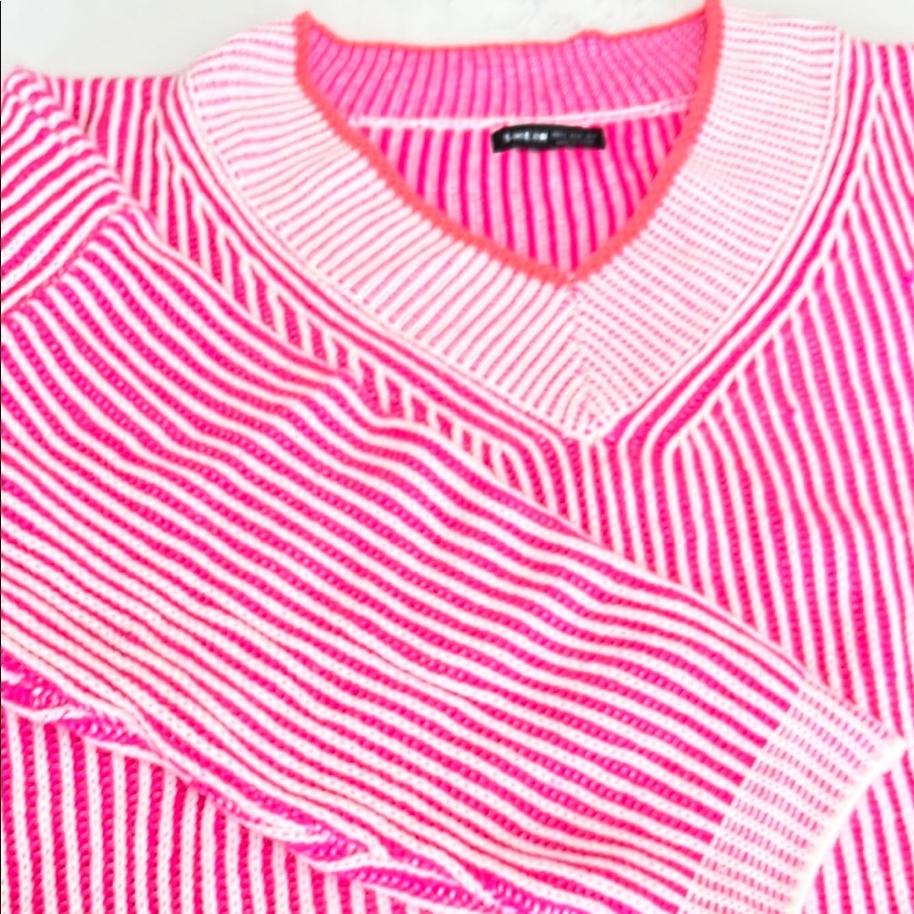 Brand New Pink Striped Women's Sweater
